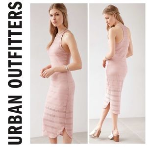 Ecoté Lace Linear Pink Bodycon Dress